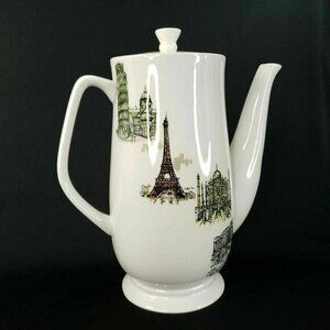 Kaysons International Ironstone Coffee Tea Pot Fine China Japan MCM  Vtg‎ 1966